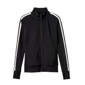 Athleta Sprint Black White Zip Up Track Jacket XXS